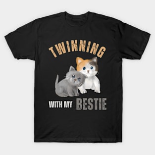 Twinning With My Bestie Twins Day Friends Kids T-Shirt